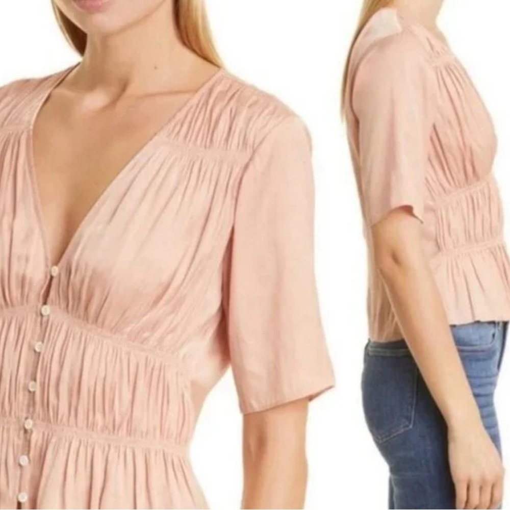 Frame Denim Blush Button-Down Blouse